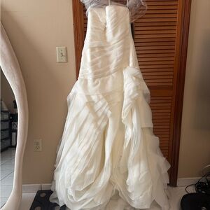 David's Bridal Ivory Layered Dress